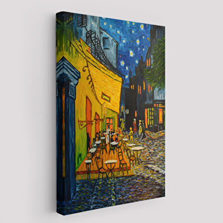 Forum Meydanı'ndaki Kafe Terası Arles 1888 Dekoratif Kanvas Duvar Tablosu-5952