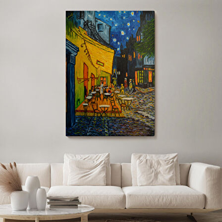 Forum Meydanı'ndaki Kafe Terası Arles 1888 Dekoratif Kanvas Duvar Tablosu-5952