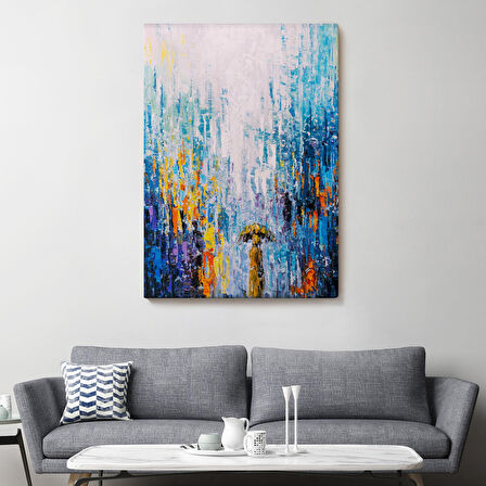 Yağmurlu Bir Gün Yağlıboya Görünüm Dekoratif Kanvas Duvar Tablosu-5953