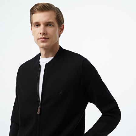 Nautica Erkek Siyah Regular Fit Hırka