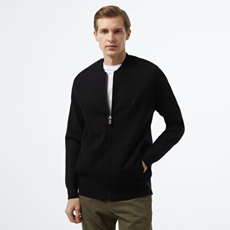 Nautica Erkek Siyah Regular Fit Hırka