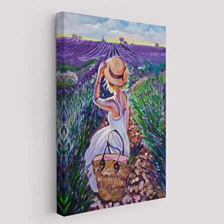 Mor Lavanta Tarkasındaki Kadın Tablosu-5954