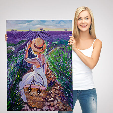 Mor Lavanta Tarkasındaki Kadın Tablosu-5954