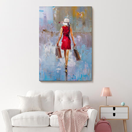 Terk Eden Kadın Yağlıboya Görünüm Dekoratif Kanvas Duvar Tablosu-5956