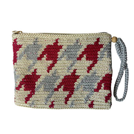 Uretti - Şennur 3131 El Örgüsü Makrome İp Wayuu Portföy Çanta - 20 x 15 cm