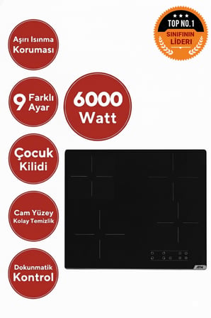 Alveus AFM Serisi Lorente Vitro. Elektrikli Cam Beyaz Ankastre Set ( V6-04 Siyah + FM7701 + FM3401)
