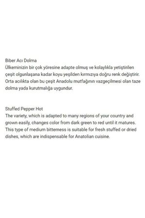 Ata Tohumu Yöresel Doğal Acı Dolma 500 Ad Tohum