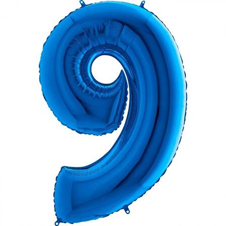 FOLYO BALON RAKAM 9 MAVİ 100CM