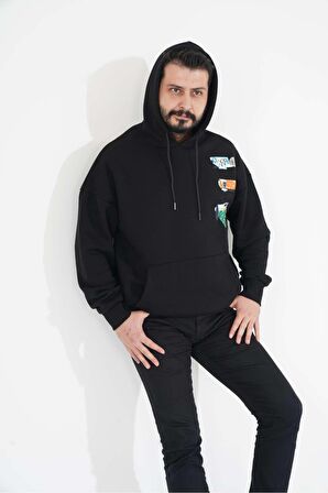 Sweatshirt erkek kadın unisex kapüşonlu sırt baskılı kanguru cep sweat TWILLS