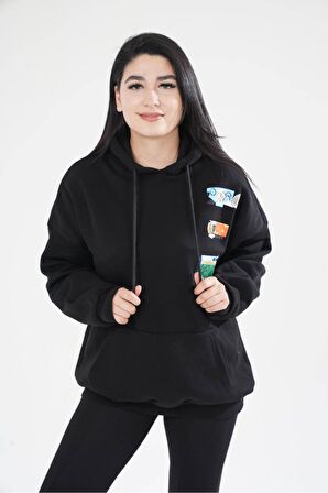 Sweatshirt erkek kadın unisex kapüşonlu sırt baskılı kanguru cep sweat TWILLS