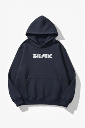 Unisex Yumuşak Dokulu Anne Oluyorsun Baskılı Tasarım Oversize 3 İplik Hoodie Sweatshirt