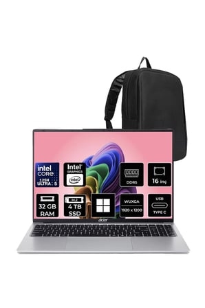 Aspire Lite Core Ultra 5 125H 32GB RAM 4TB SSD 16" FHD+ 120Hz W11H Dizüstü Bilgisayar AL16-71P