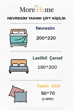 Lastikli Çarşaflı Nevresim Takımı Çift Kişilik - Zikzak Desen