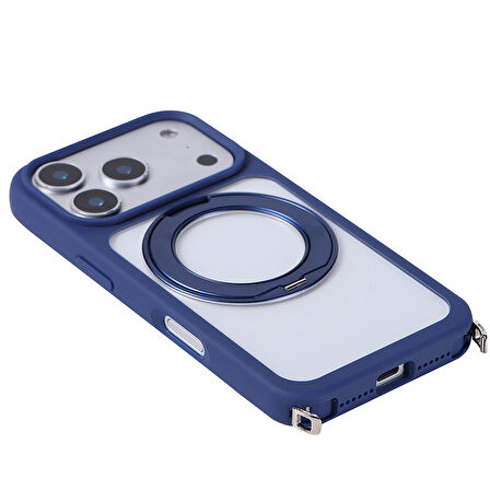 iPhone 17 Pro Max Kılıf M-Safe Şarj Özellikli Standlı Piza Silikon Kapak