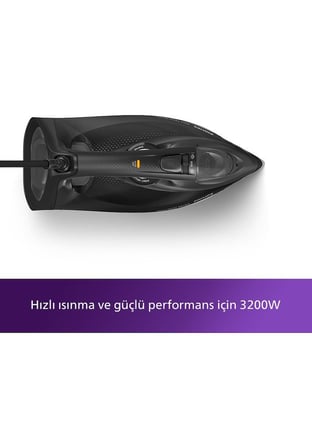 Philips 7500 Serisi Azur Buharlı Ütü 3200W, 55 g/dk Sürekli Buhar, 260 g Şok Buhar, SteamGlide Elite