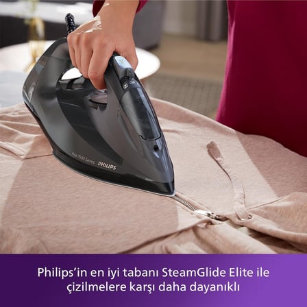 Philips 7500 Serisi Azur Buharlı Ütü 3200W, 55 g/dk Sürekli Buhar, 260 g Şok Buhar, SteamGlide Elite