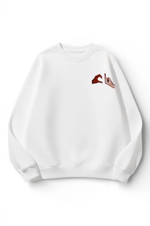 Unisex Yumuşak Dokulu Aşka Hayır Baskılı Tasarım Oversize 3 İplik Bisiklet Yaka Sweatshirt