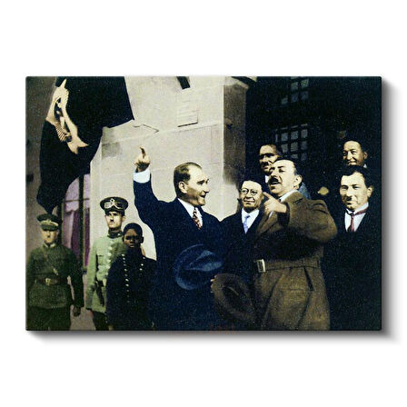 Atatürk ve Devlet Töreni - Selamlama Anı Kanvas Tablo