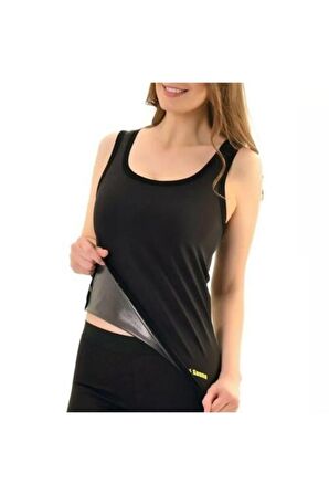 Kadın Siyah Termal Sauna Tayt Atlet Takım