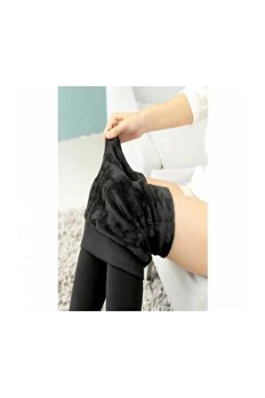 Kadın Siyah İçi Peluşlu Termal Tayt