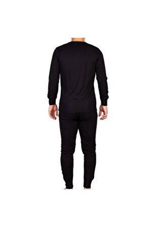 Unisex Siyah Alt Üst Takım Termal Içlik Bere Hediyeli
