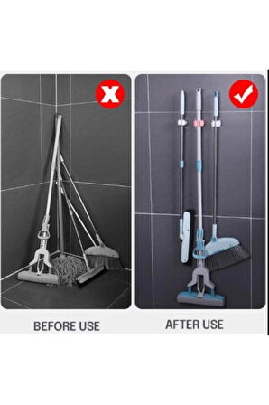 4 Adet Yapışkanlı Pratik Mop Temizlik Fırçası Tutucu