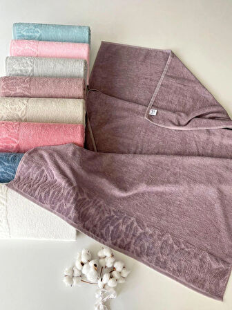 MYSOFT 90X150 YAPRAK BANYO HAVLUSU-LİLA