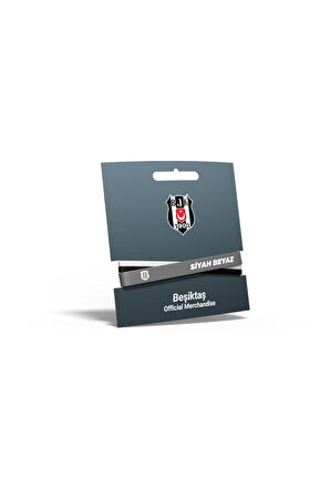 Beşiktaş Orijinal Lisanslı 3'lü Siyah Beyaz Silikon Bileklik Kartal Baskılı Hediyelik Ahşap Kutulu