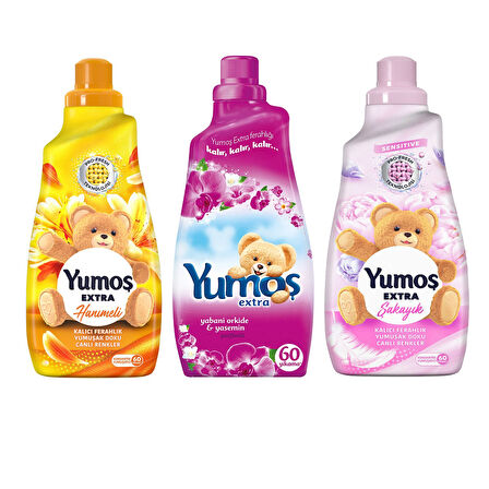 Yumoş Extra Kons.Yumuşatıcı 1440 ml Hanımeli - Yabani Orkide - Şakayık 3 lü