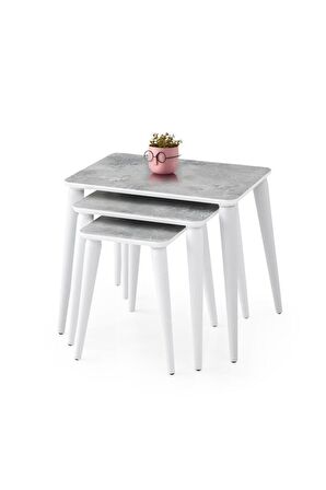 Arya High Gloss Dikdörtgen 3lü Zigon Sehpa