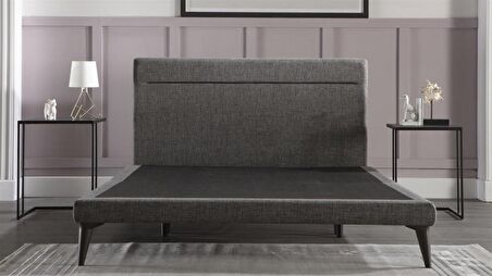 Bellona Flexy Çift Kişilik Gri Baza + Başlık 150 x 200 cm