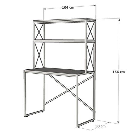 Erezoğulları Mobilya Ferforje Çalışma Masası Ahşap 156 x 104 cm Kahverengi 