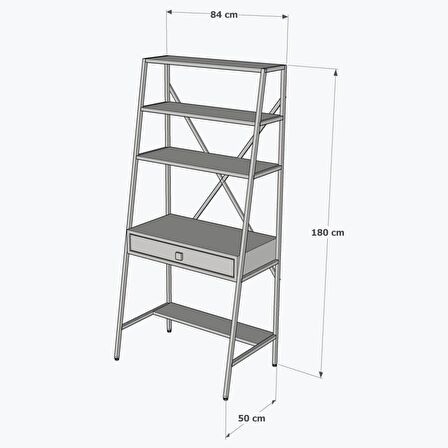 Ferforje Çalışma Masası Ahşap 84 x 180 cm Kahverengi