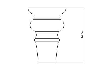 Pery Koltuk Berjer Ayağı Krem Tek Ayak 14cm