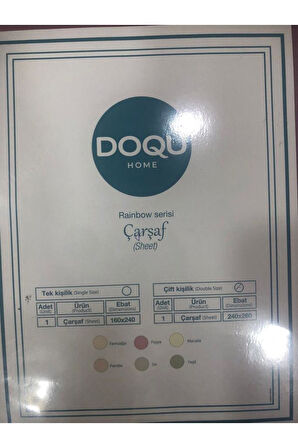 Doqu Home Rainbow Çift Kişilik Çarşaf Pembe