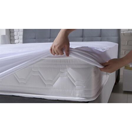 Doqu Home Fitted Lastik 200 x 200 Su Geçirmez Alez Beyaz