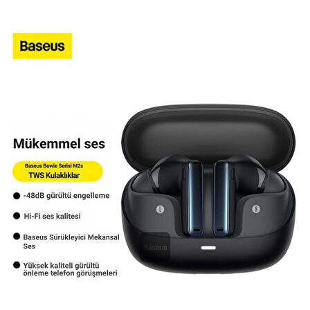 Baseus BT5.3V 2 Modlu AI Gürültü Engellemeli Mikrofonlu Bluetooth Kulaklık, Ultra Uzun Şarjlı Kulaklık