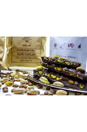 Nuri Toplar 500 Gram Taze Çekim Türk Kahvesi & 250 Gr Antep Fıstıklı Bitter Beyoğlu Çikolatası