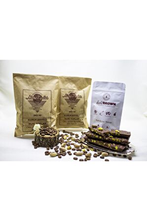 Nuri Toplar 500 Gram Taze Çekim Türk Kahvesi & 250 Gr Antep Fıstıklı Sütlü Beyoğlu Çikolatası