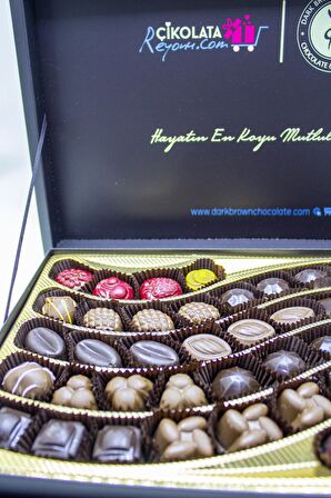 Dark Brown Hediyelik Çikolata 48 Adet Spesiyel Türüf Çikolata Kutusu Gerçek Çikolatadan