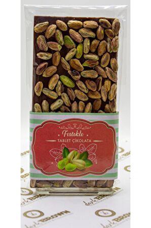 Dark Brown 3 Adet Antep Fıstıklı Sütlü Tablet Çikolata El Yapımı Gerçek Bar Çikolata