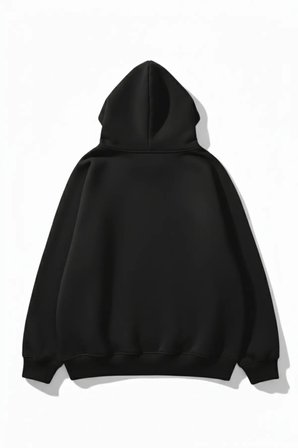 Unisex Yumuşak Dokulu Çizgi Saturn Baskılı Tasarım Oversize 3 İplik Hoodie Sweatshirt