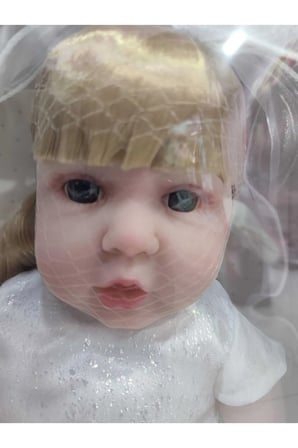 55 CM Gerçekçi Bebek Tüm Vücut Yumuşak Jelden, Biberonlu, Bezli Doğum Kartlı Güzel Gelinlikli Bebek