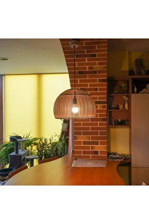 30 CM Ahşap Bohem Modern Salon Cafe Yatak Odası Avizesi İSME ÖZEL HAZIRLANAN AHŞAP KUTU HEDİYELİDİR