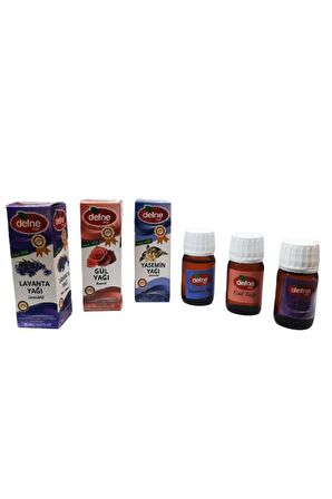 Lavanta + Gül + Yasemin Yağı  3 X 20 Ml Bitkisel Yağ