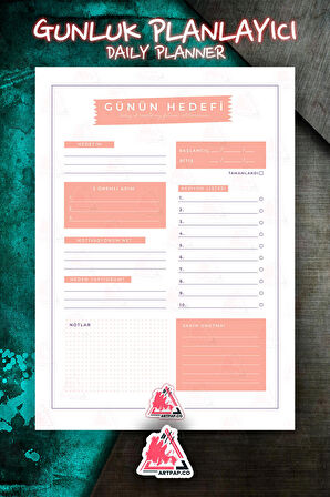 Yapılacaklar Listesi Planlayıcı | To Do List Planner, Günlük Hedef, Aylık Defter | A5 50Syf 