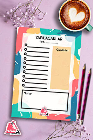 Yapılacaklar Listesi Planlayıcı | To Do List Planner, Günlük Hedef, Aylık Defter | A5 50Syf 
