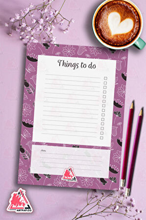 Daily To Do List Planner | Daily Goals, Haftalık Ajanda, Aylık Defter | A5 50Syf 15*21cm