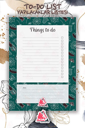 Daily To Do List Planner | Daily Goals, Haftalık Ajanda, Aylık Defter | A5 50Syf 15*21cm