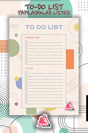 Daily To Do List Planner | Daily Goals, Haftalık Ajanda, Aylık Defter | A5 50Syf 15*21cm